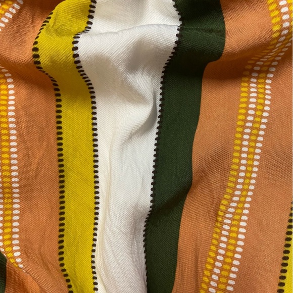 & Merci Striped Off-Shoulder Romper Jumper Size S Muted Orange Gold Playsuit Fun - Picture 8 of 12